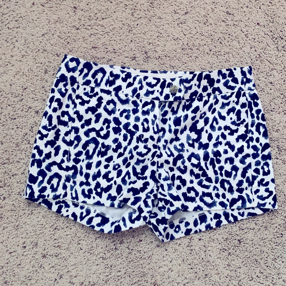 J CREW LEOPARD PRINT CHINO 3” INSEAM SIZE 00